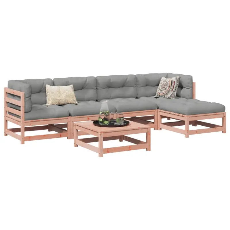 Buiten loungeset van massief Douglas vurenhout voor tuin en terras - Natuurlijk douglashout / Ja - Tuinsets