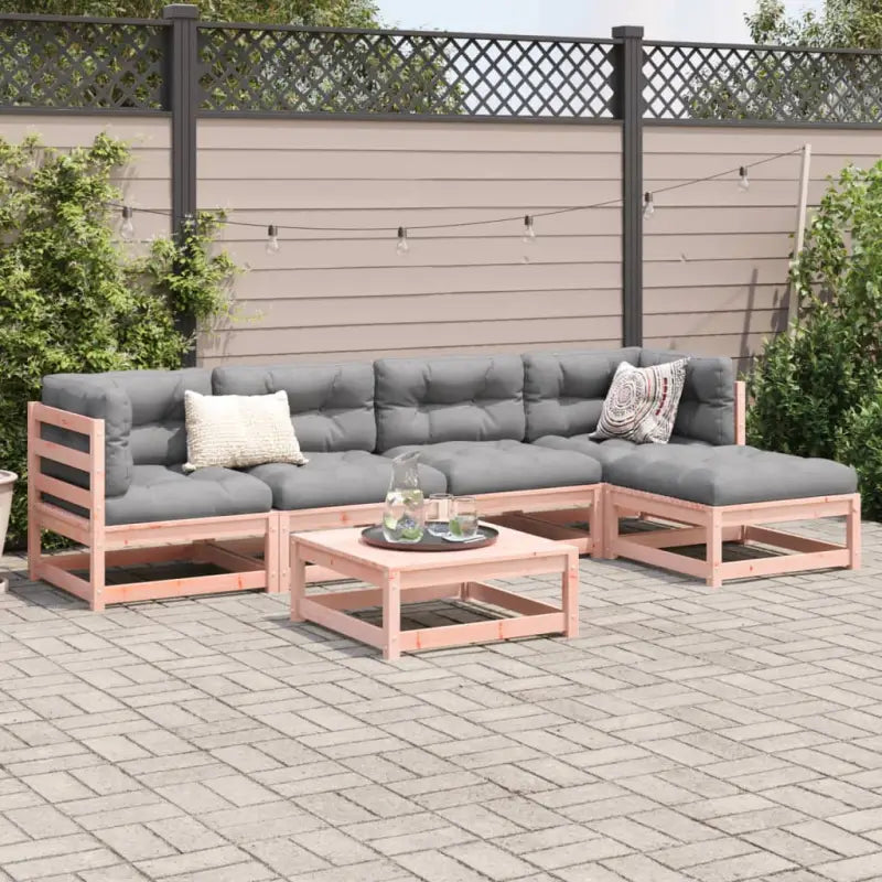 Buiten loungeset van massief Douglas vurenhout voor tuin en terras - Tuinsets