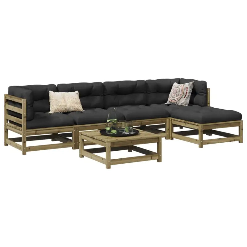 Buiten loungeset van massief Douglas vurenhout voor tuin en terras - Naturel geïmpregneerd / Ja - Tuinsets