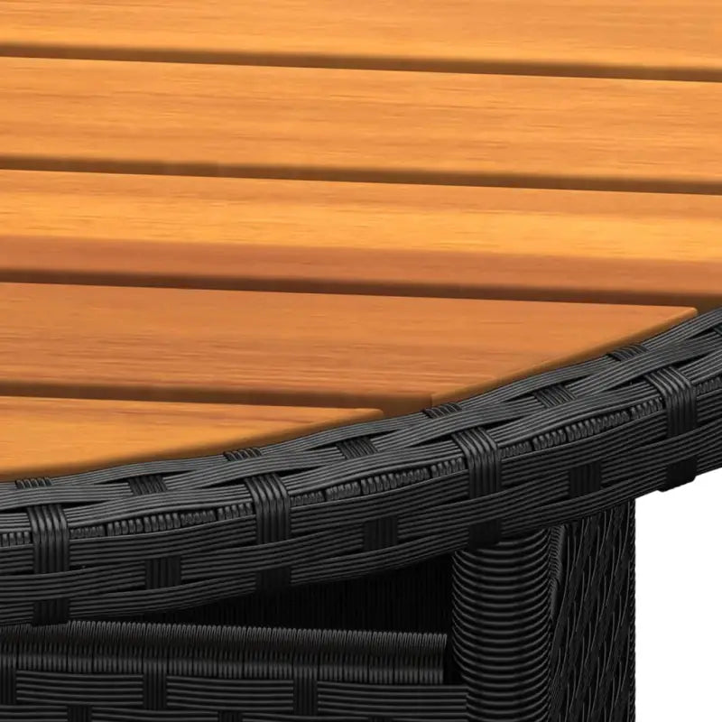 Buiten tafel met poly rattan en massief acaciahout voor tuin en patio - Tuintafels
