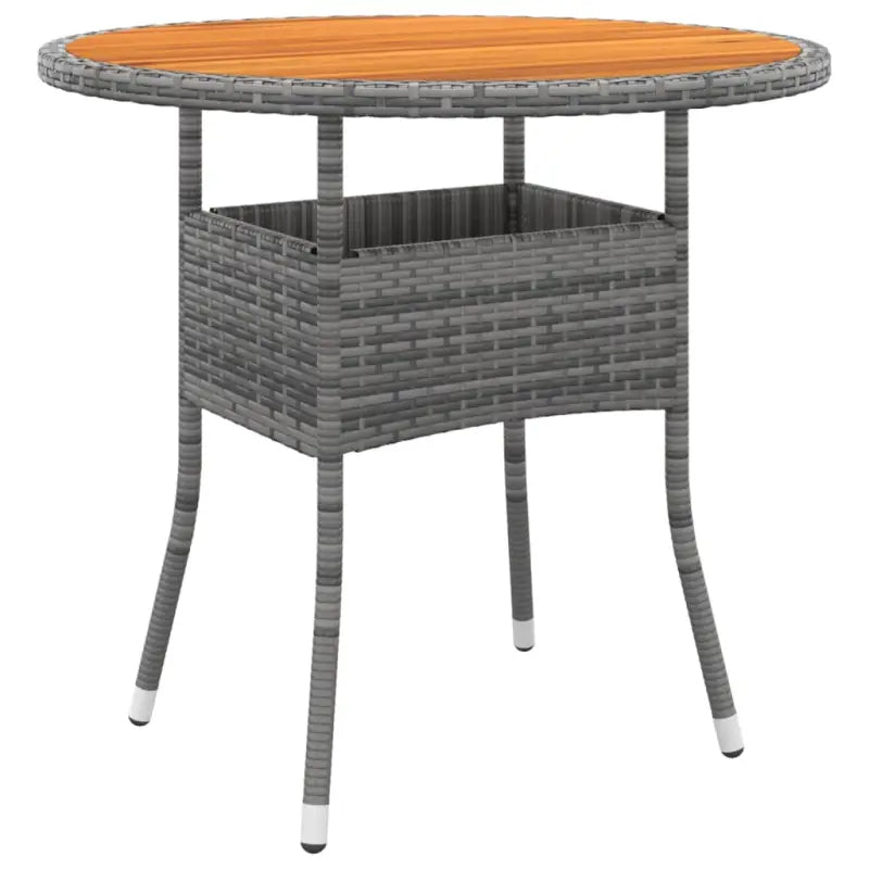 Buiten tafel met poly rattan en massief acaciahout voor tuin en patio - Grijs / 1 - Tuintafels