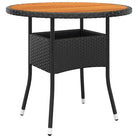 Buiten tafel met poly rattan en massief acaciahout voor tuin en patio - Zwart / 1 - Tuintafels