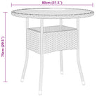Buiten tafel met poly rattan en massief acaciahout voor tuin en patio - Tuintafels
