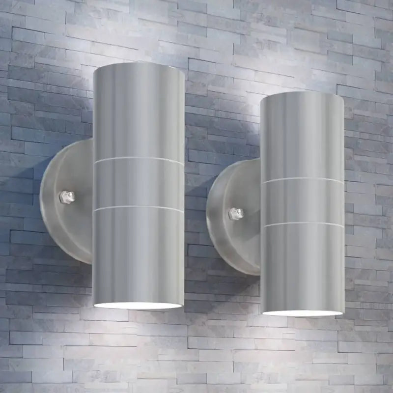 Buitenverlichting LED wandlamp met levering bevat zwart roestvrij staal - Zilver / 2 / Licht naar boven en beneden