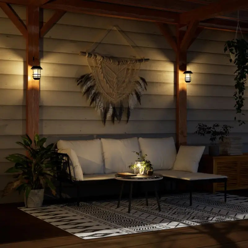 Buitenwandlamp met Vlam-effect op zonne-energie - Warmwit / 4 / 1 - Buitenverlichting
