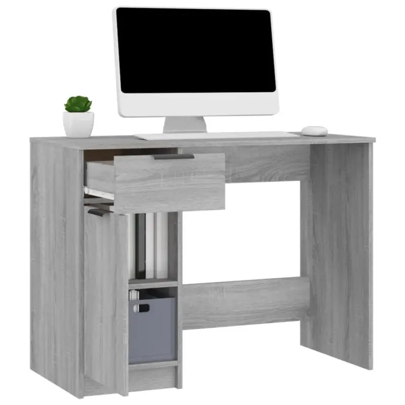 Bureau in Grijs Sonoma met bewerkt hout voor moderne woonruimte - Bureaus
