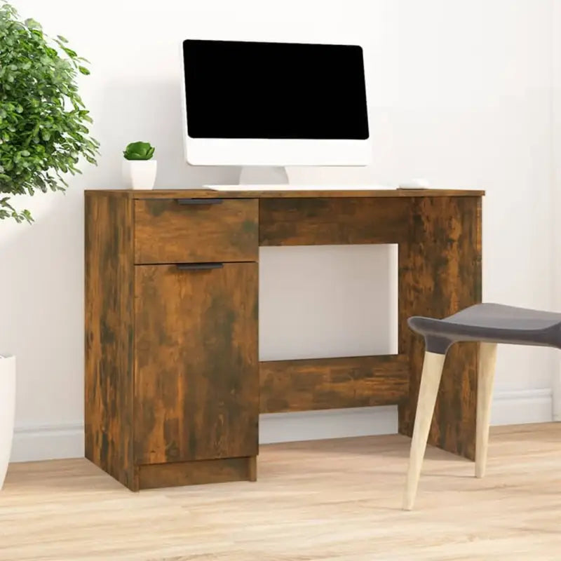Bureau in Grijs Sonoma met bewerkt hout voor moderne woonruimte - Gerookt eiken - Bureaus