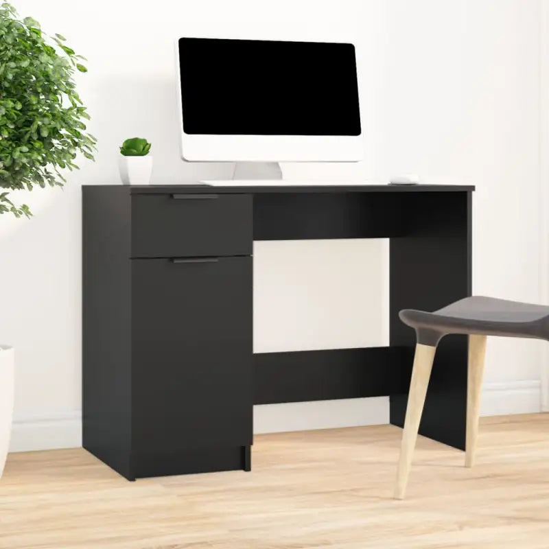 Bureau in Grijs Sonoma met bewerkt hout voor moderne woonruimte - Zwart - Bureaus