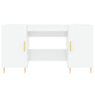 Bureau met hoogglans wit afwerking en bewerkt hout voor elegante werkruimte - Bureaus