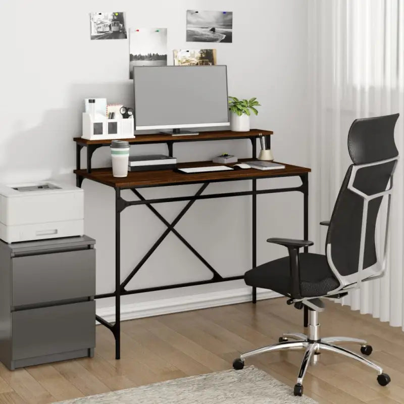 Bureau met industriële charme van duurzaam bewerkt hout - Bureaus