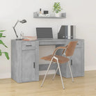 Bureau met kasten van bewerkt hout voor een elegante en duurzame werkruimte - Betongrijs - Bureaus