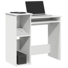 Bureau met planken van bewerkt hout voor praktische en decoratieve ruimte - Wit - Bureaus