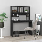 Bureau met schappen van bewerkt hout voor praktische en decoratieve ruimtes - Zwart - Bureaus