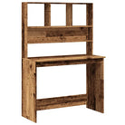 Bureau met schappen van bewerkt hout voor praktische en decoratieve ruimtes - Oud hout - Bureaus