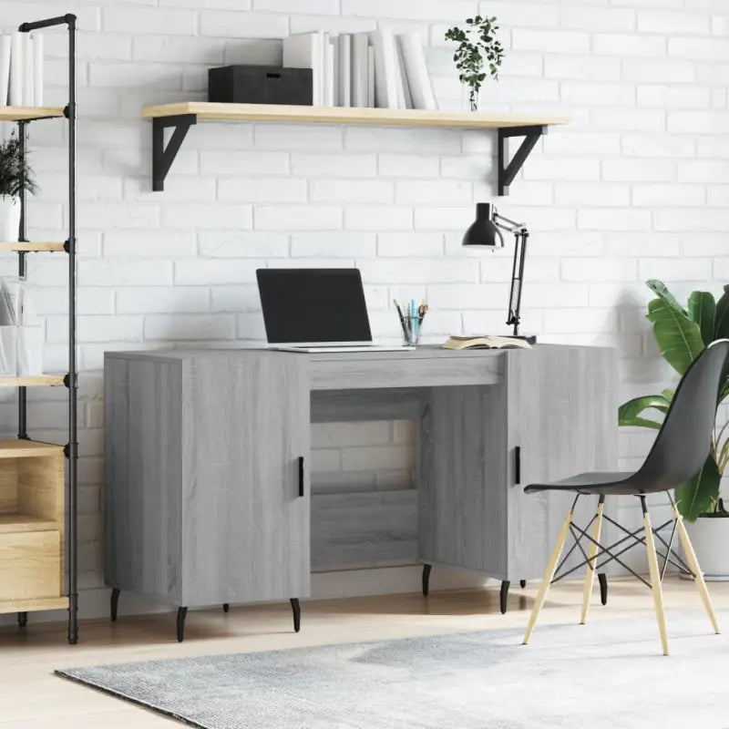 Bureau van bewerkt hout met elegante en duurzame afwerking - Grijs sonoma - Bureaus