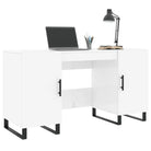 Bureau van bewerkt hout met hoogglans wit voor een elegante werkomgeving - Bureaus