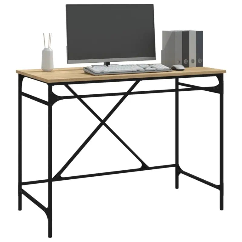 Bureau van bewerkt hout met industriële charme voor huis of kantoor - Bureaus