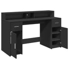 Bureau van bewerkt hout met opbergruimte en LED-verlichting - Bureaus