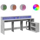 Bureau van bewerkt hout met opbergruimte en LED-verlichting - Bureaus