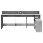 Bureau van bewerkt hout met opbergruimte en LED-verlichting - Bureaus