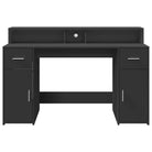 Bureau van bewerkt hout met opbergruimte en LED-verlichting - Bureaus