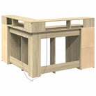 Bureau van bewerkt hout met opbergruimte en LED-verlichting - Bureaus