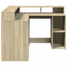 Bureau van bewerkt hout met opbergruimte en LED-verlichting - Bureaus