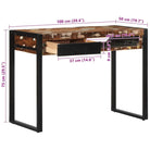 Bureau van massief gerecycled hout met veel opbergruimte en duurzame constructie - massief gerecycled hout - Bureaus