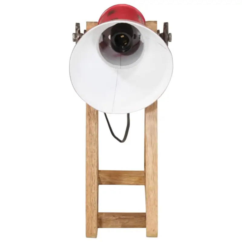 Bureaulamp met massief mangohout en e27 fitting in verweerd rood - Lampen