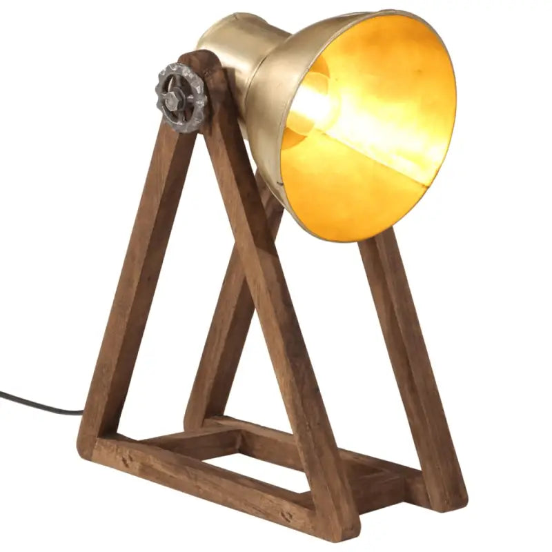 Bureaulamp met massief mangohout en e27 fitting in verweerd rood - Koper / 1 - Lampen
