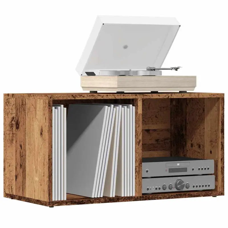 Cd en dvd opbergkast van bewerkt hout met robuuste achterkant in grijs Sonoma eiken - Oud hout / 1 - Cd- & dvd-kasten