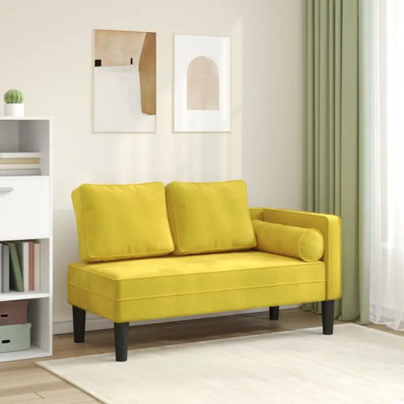 Chaise longue met fluwelen stof en comfortabele afmetingen kussen - Chaises longues