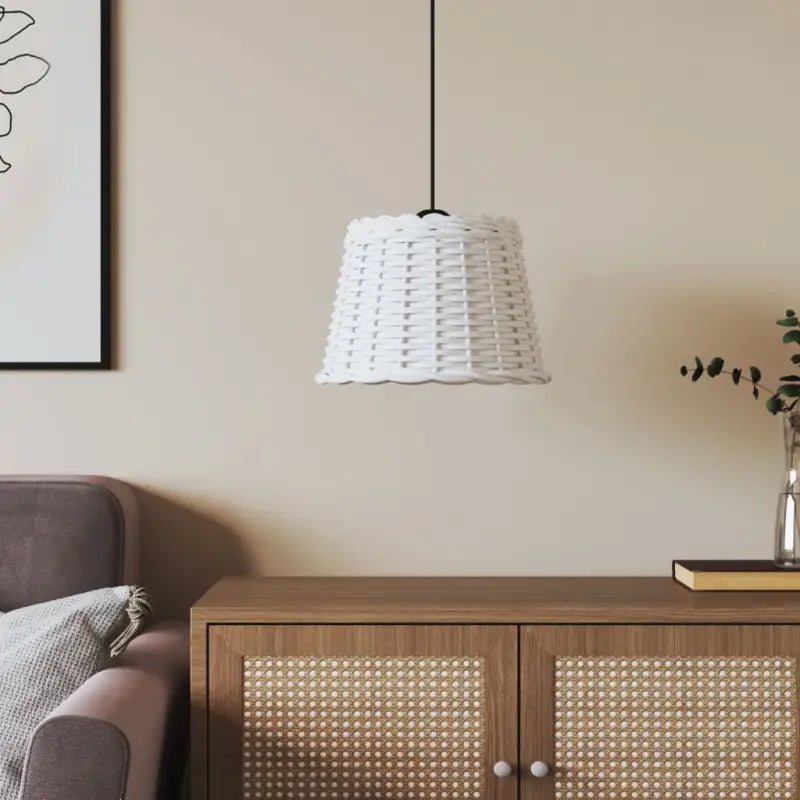 Charmante plafondlampenkap met houder gat voor stijlvolle verlichting - Wit / Ø 30 x 20 cm - Lampenkappen