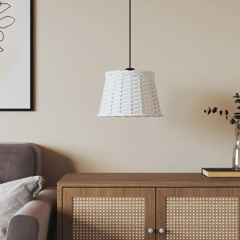 Charmante plafondlampenkap met houder gat voor stijlvolle verlichting - Wit / Ø 25 x 17 cm - Lampenkappen