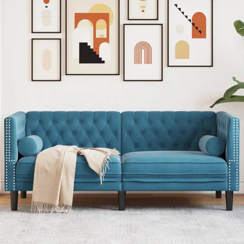 Chesterfield 2-zitsbank voor gezelligheid en comfort - Blauw / Tweezitsbank - Banken