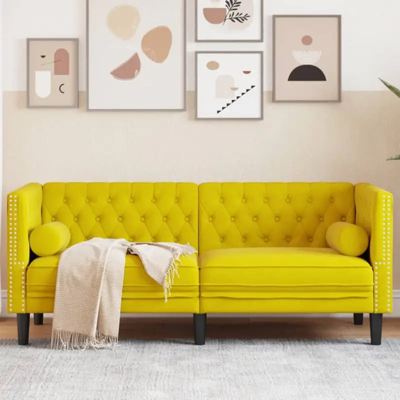 Chesterfield 2-zitsbank voor gezelligheid en comfort - Geel / Tweezitsbank - Banken