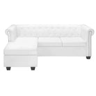 Chesterfield Bank met poef voor elegant comfort in elk interieur - Wit - Banken