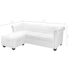 Chesterfield Bank met poef voor elegant comfort in elk interieur - Wit - Banken