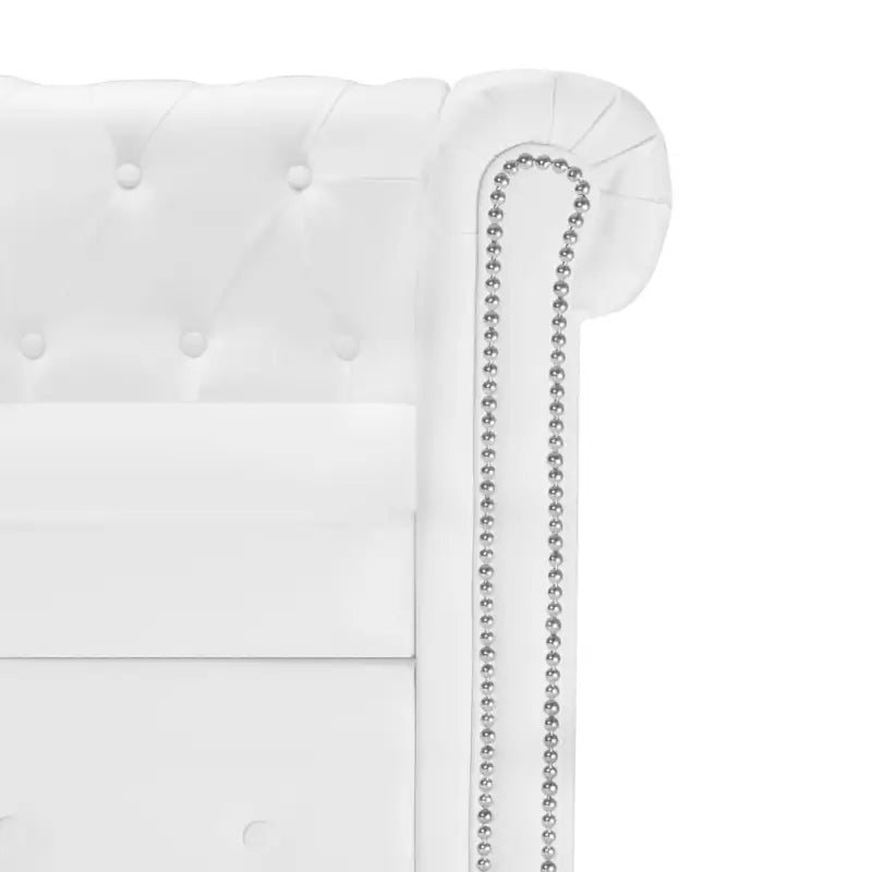 Chesterfield Bank met poef voor elegant comfort in elk interieur - Wit - Banken