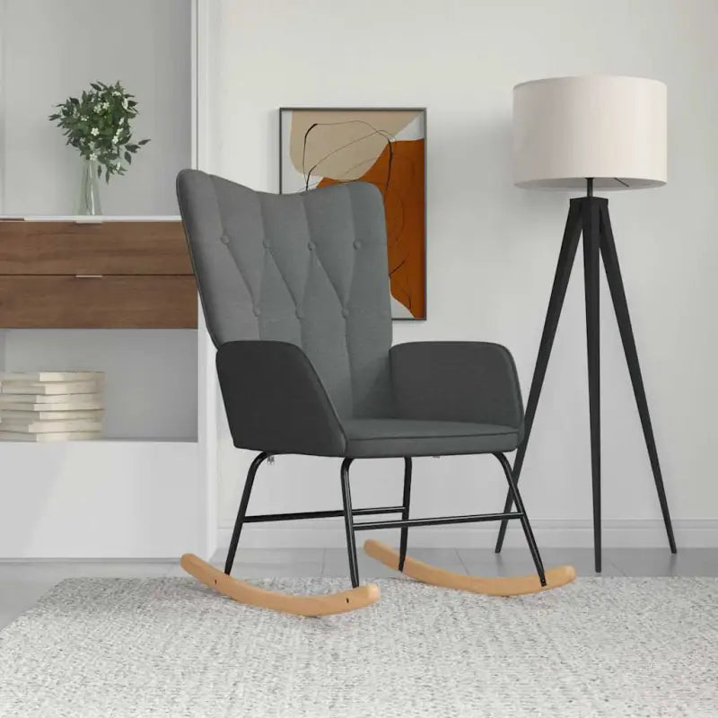 Chique en elegante schommelstoel met modern ontwerp - Donkergrijs / 1 / Zonder voetensteun - Schommelstoelen