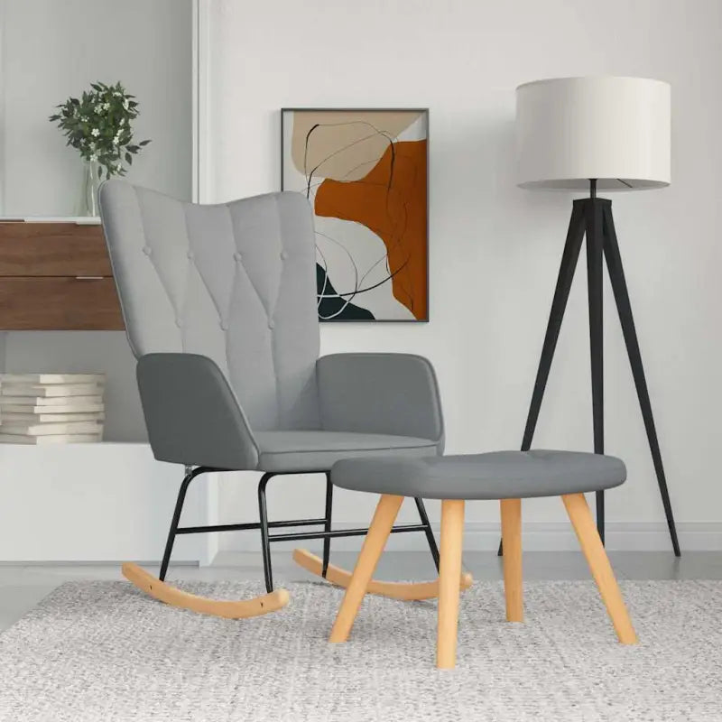 Chique en elegante schommelstoel met modern ontwerp - Lichtgrijs / 1 / Met voetensteun - Schommelstoelen