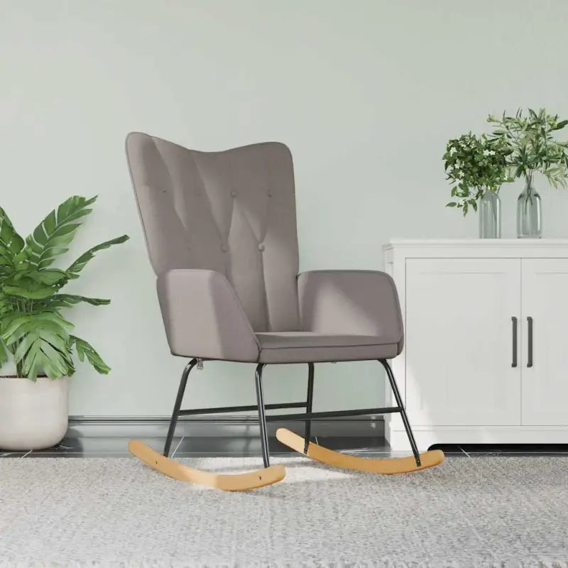 Chique en elegante schommelstoel met modern ontwerp - Taupe / 1 / Zonder voetensteun - Schommelstoelen