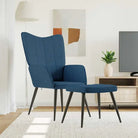 Chique en moderne relaxstoel met blokpatroon - Blauw / 1 / Met voetensteun - Fauteuils & Relaxfauteuils