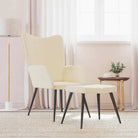 Chique en moderne relaxstoel met blokpatroon - Crème / 1 / Met voetensteun - Fauteuils & Relaxfauteuils