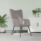 Chique en moderne relaxstoel met blokpatroon - Taupe / 1 / Zonder voetensteun - Fauteuils & Relaxfauteuils