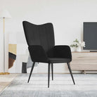 Chique en moderne relaxstoel met blokpatroon - Zwart / 1 / Zonder voetensteun - Fauteuils & Relaxfauteuils