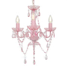 Chique kroonluchter met glinsterende kralen voor een opvallende interieurstijl - Roze / 1 - Lampen