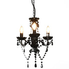 Chique kroonluchter met glinsterende kralen voor een opvallende interieurstijl - Zwart / 1 - Lampen