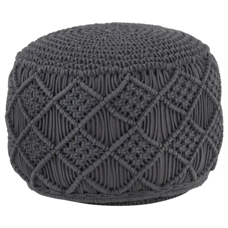 Chique macramé poef voor ontspanning en decoratie in huis - Antraciet / 1 / Patroon 4 - Poefs