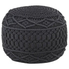 Chique macramé poef voor ontspanning en decoratie in huis - Antraciet / 1 / Patroon 1 - Poefs